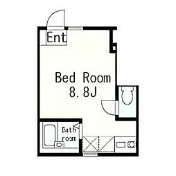 JR京浜東北・根岸線 蒲田駅 徒歩18分の賃貸アパート 1階ワンルームの間取り