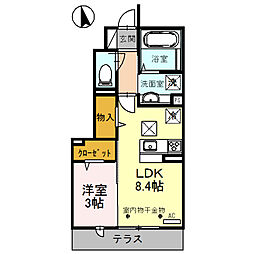 西武池袋線 練馬高野台駅 徒歩4分の賃貸アパート 1階1LDKの間取り