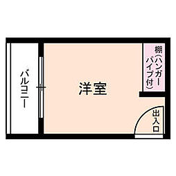 京王線 聖蹟桜ヶ丘駅 徒歩4分の賃貸マンション 3階ワンルームの間取り