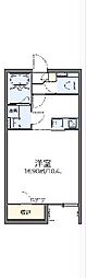 レオネクスト大 1Kの間取図画像