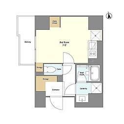 JR総武本線 馬喰町駅 徒歩1分の賃貸マンション 13階ワンルームの間取り