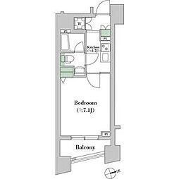 グラントゥルース練馬2 1Kの間取図画像