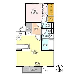 東武伊勢崎線 茂林寺前駅 徒歩14分の賃貸アパート 3階1LDKの間取り