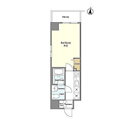 都営新宿線 菊川駅 徒歩3分の賃貸マンション 4階1Kの間取り