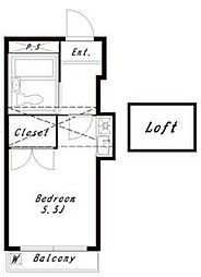 ＴＫハイツ 1階ワンルームの間取り