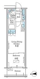JR総武線 大久保駅 徒歩6分の賃貸マンション 4階1LDKの間取り