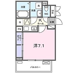 グレイスコート鎌倉 1Kの間取図画像