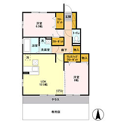 リバーサイド　ホシノ　VI 1階2LDKの間取り