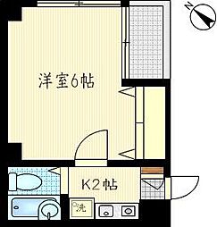 ファインズコート川崎南 1Kの間取図画像