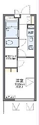 レオパレスGOKURAKU 1Kの間取図画像