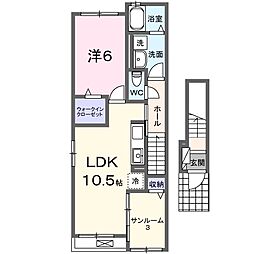 西春日井郡豊山町大字豊場字新栄アパート 1LDKの間取図画像