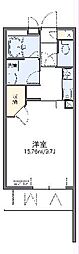 レオネクストレオーネ 2階1Kの間取り