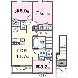 芽きゃべつ 2SLDKの間取図画像