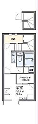レオネクストHOPE横山 1Kの間取図画像