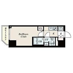 JR常磐線 松戸駅 徒歩3分の賃貸マンション 5階1Kの間取り