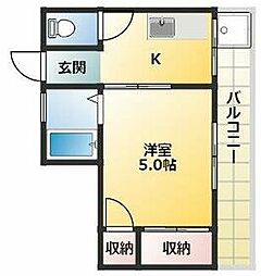 東京メトロ南北線 王子神谷駅 徒歩16分の賃貸マンション 4階1Kの間取り