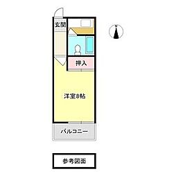 メゾンド泉 1Kの間取図画像