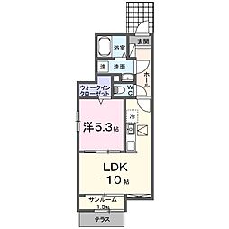 クラール　Ｋ 1階1LDKの間取り