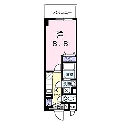 西武多摩川線 白糸台駅 徒歩4分の賃貸マンション 3階1Kの間取り