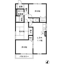 阪急京都本線 正雀駅 徒歩9分の賃貸アパート 2階3LDKの間取り