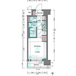 JR東海道・山陽本線 京都駅 徒歩8分の賃貸マンション 6階1Kの間取り