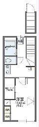 レオパレス小針2 1Kの間取図画像
