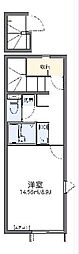 レオネクスト延珠北 2階1Kの間取り
