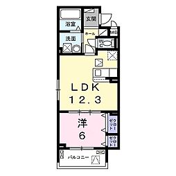 JR東海道・山陽本線 西大路駅 徒歩20分の賃貸アパート 1階1LDKの間取り