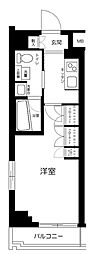 AXAS西馬込アジールコート 1Kの間取図画像