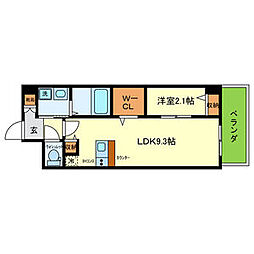 阪急伊丹線 伊丹駅 徒歩13分の賃貸マンション 3階1LDKの間取り