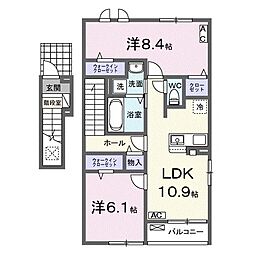 グルー・リゾン 2LDKの間取図画像