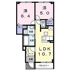 ポルタータ 2LDKの間取図画像