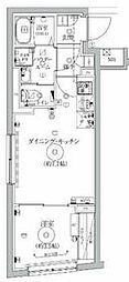 JR山手線 大崎駅 徒歩10分の賃貸マンション 4階1DKの間取り