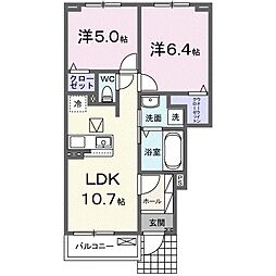 ブリランテ3 2LDKの間取図画像