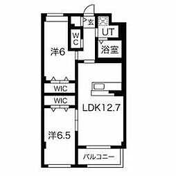 西鉄天神大牟田線 春日原駅 徒歩10分の賃貸マンション 3階2LDKの間取り