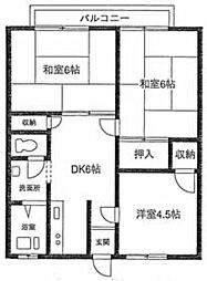 吉沢ハイツ 1階3DKの間取り