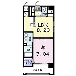 サウスヒルズウーフ 1LDKの間取図画像