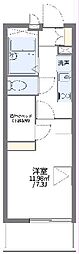 レオパレストラストワーズィ 1Kの間取図画像