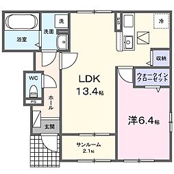 メティス 1LDKの間取図画像