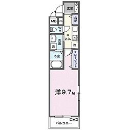 メゾン・ド・プラム 1Kの間取図画像