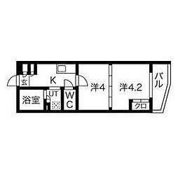ルネサンスコート蒲田リバーテラス 2Kの間取図画像
