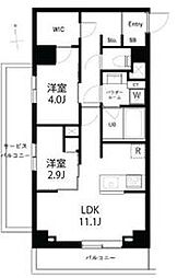 京王井の頭線 高井戸駅 徒歩10分の賃貸マンション 4階2LDKの間取り