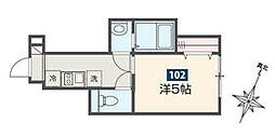 JR南武線 矢川駅 徒歩11分の賃貸アパート 1階1Kの間取り