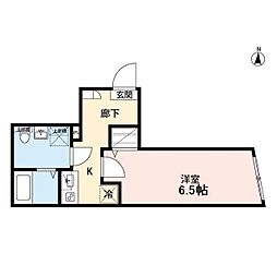 エクセラン五反野 302 3階1Kの間取り