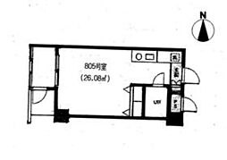ＭＦ9ビル 8階ワンルームの間取り