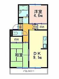 ファミリーハイツ 2DKの間取図画像