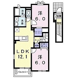 イストワール 2LDKの間取図画像