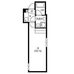 都営三田線 新高島平駅 徒歩12分の賃貸アパート 1階1Kの間取り