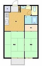 JR東海道本線 三河三谷駅 徒歩10分の賃貸アパート 1階2DKの間取り
