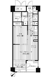 コスモリード新宿余丁町 3階1LDKの間取り